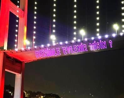 Köprüye lazer yazı yazdırma, Boğaz köprüsü isim yazdırma, Karada lazer yazı yazdırma